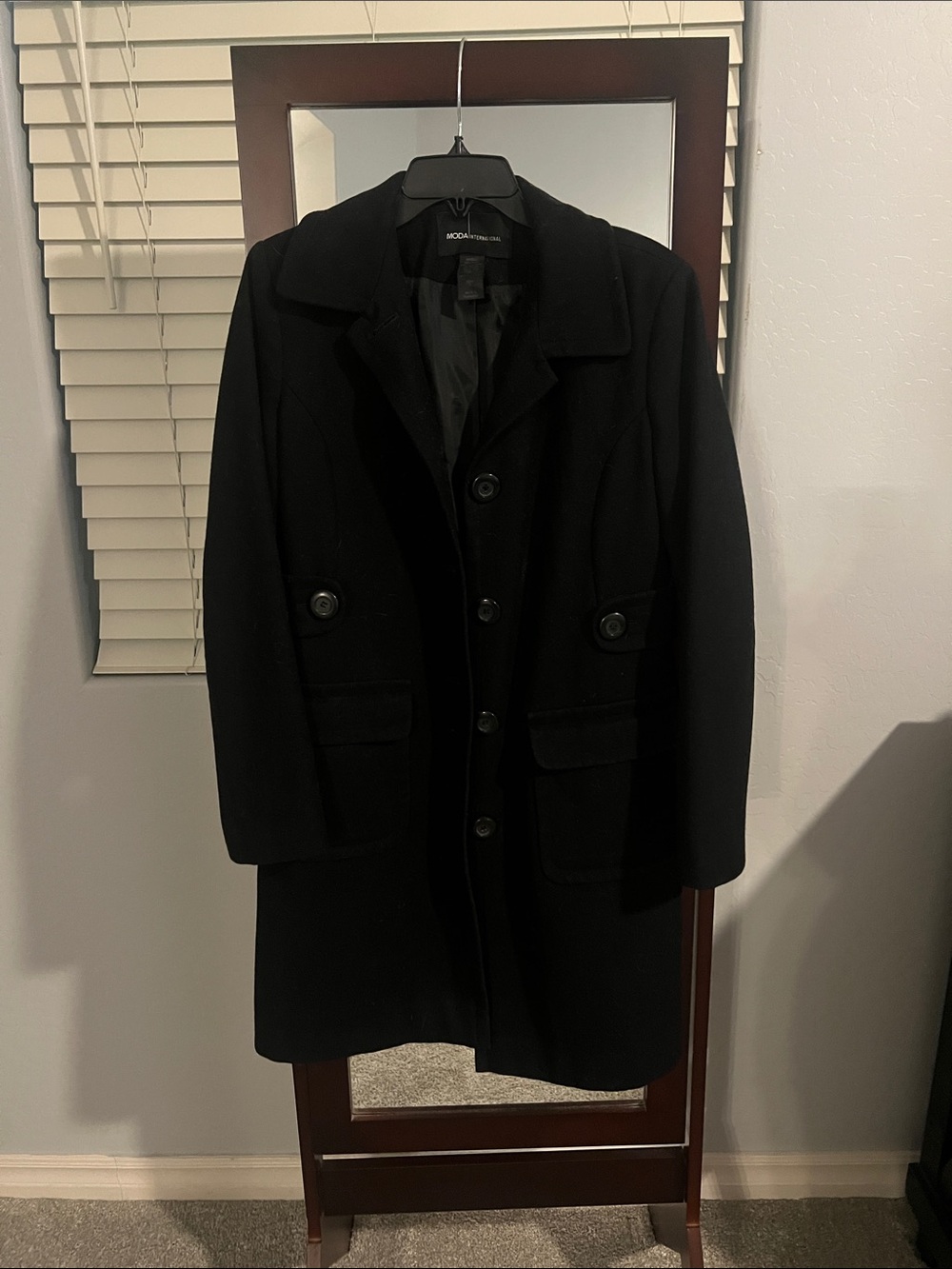 Moda International Black Pea Coat